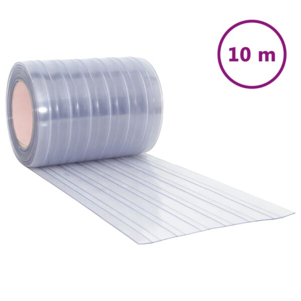 vidaXL Door Curtain Transparent 300 mmx2.6 mm 10 m PVC - Image 2