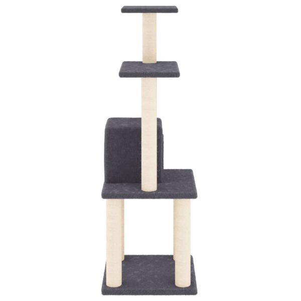 vidaXL Cat Tree with Sisal Scratching Posts Dark Grey 105 cm - Image 4