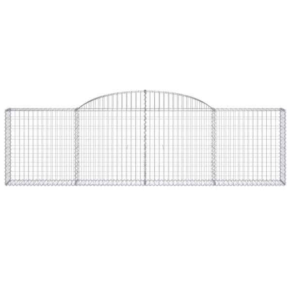 vidaXL Arched Gabion Basket 300x30x80/100 cm Galvanised Iron - Image 3