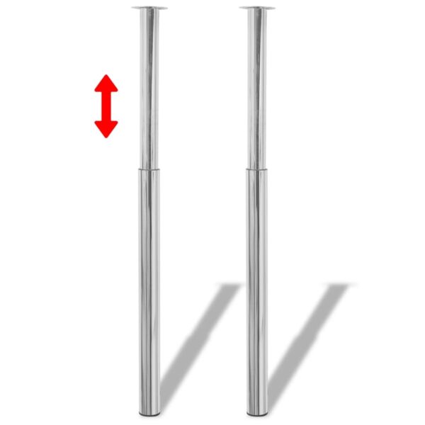 vidaXL Telescopic Table Legs 2 pcs Chrome 710 mm-1100 mm - Image 1