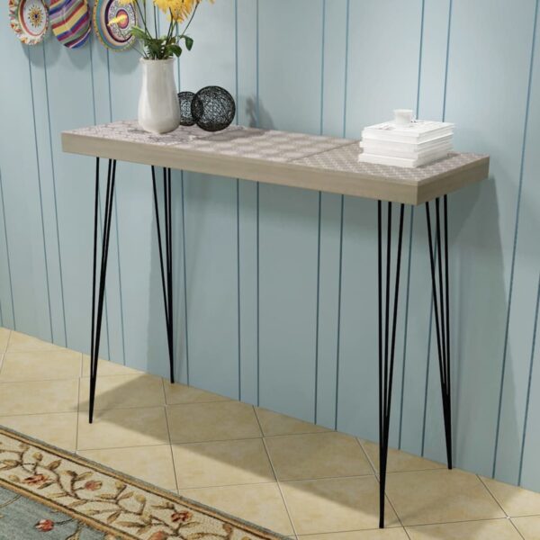 vidaXL Console Table 90x30x71.5 cm Grey - Image 1