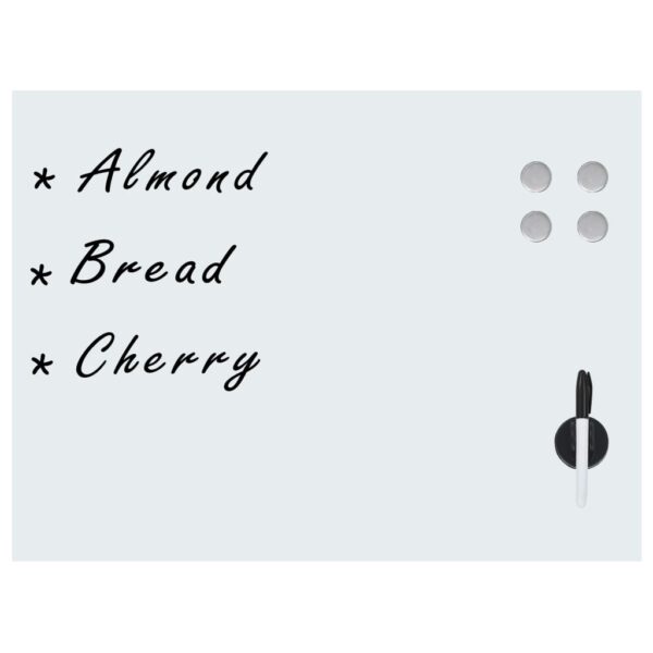 vidaXL Wall Mounted Magnetic Whiteboard Glass 80x60 cm - Image 2