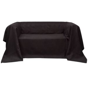 vidaXL Micro-suede Couch Slipcover Brown 210 x 280 cm
