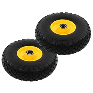 vidaXL Sack Truck Wheels 2 pcs Solid PU 3.00-4