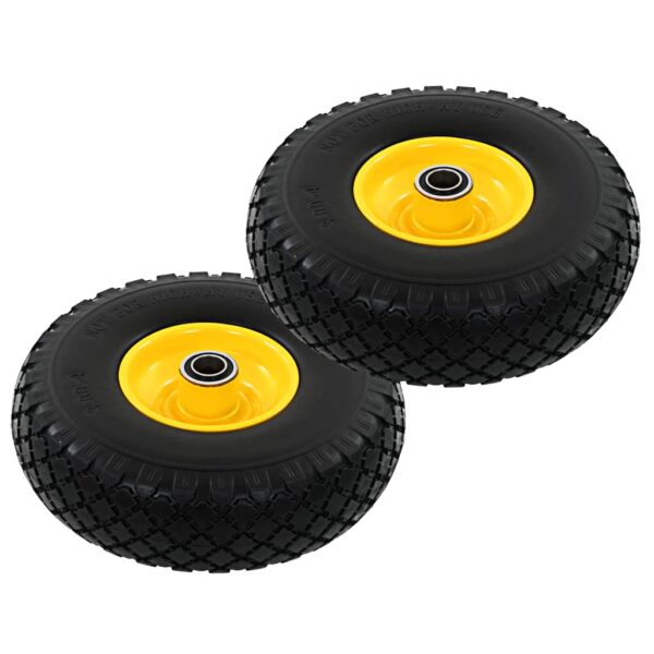 vidaXL Sack Truck Wheels 2 pcs Solid PU 3.00-4 - Image 1