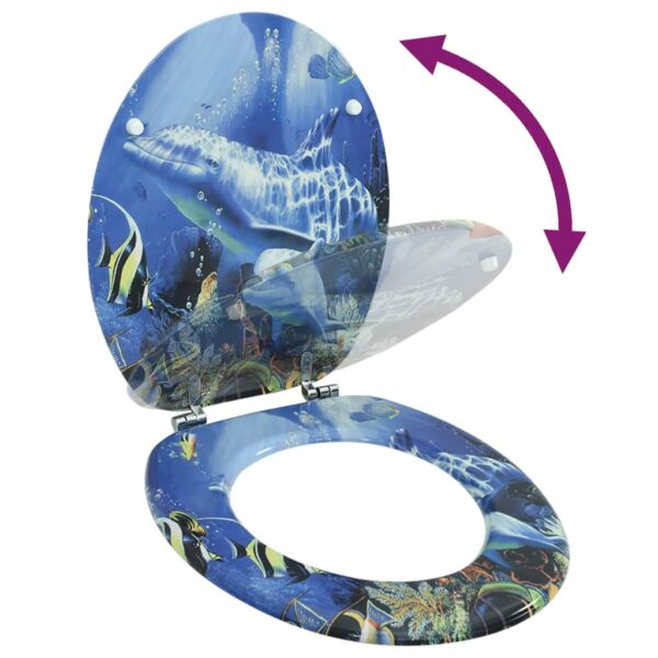 vidaXL WC Toilet Seat MDF Lid Dolphins - Image 7