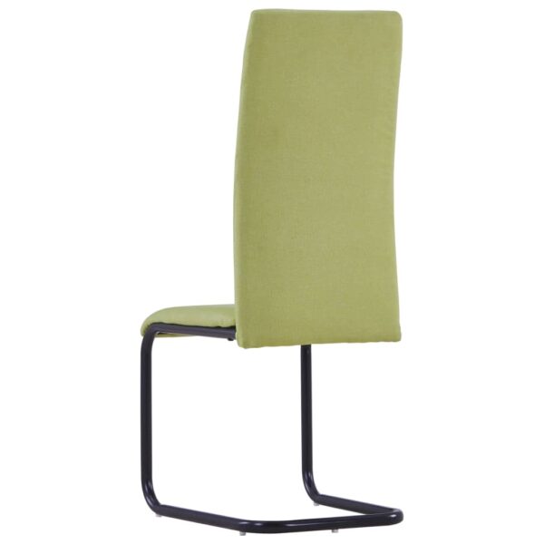 vidaXL Cantilever Dining Chairs 4 pcs Green Fabric - Image 5