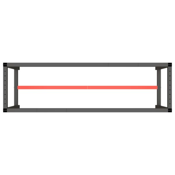 vidaXL Work Bench Frame Matte Black and Matte Red 170x50x79 cm Metal - Image 5