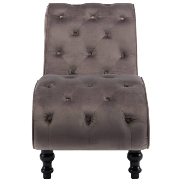 vidaXL Chaise Lounge Grey Velvet - Image 3