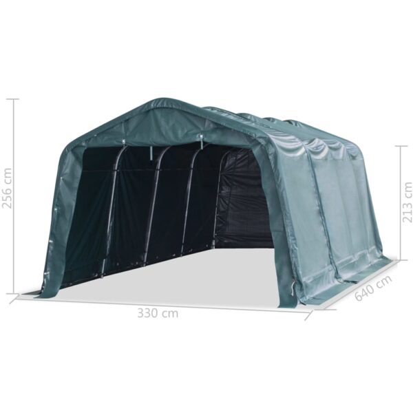 vidaXL Removable Livestock Tent PVC 550 g/m² 3.3x6.4 m Dark Green - Image 9
