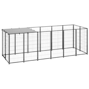 vidaXL Dog Kennel Black 330x110x110 cm Steel