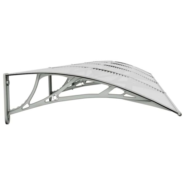 vidaXL Door Canopy Grey and Transparent 400x75 cm Polycarbonate - Image 5