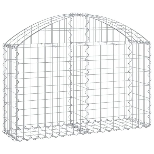 vidaXL Arched Gabion Basket 100x30x60/80 cm Galvanised Iron - Image 2