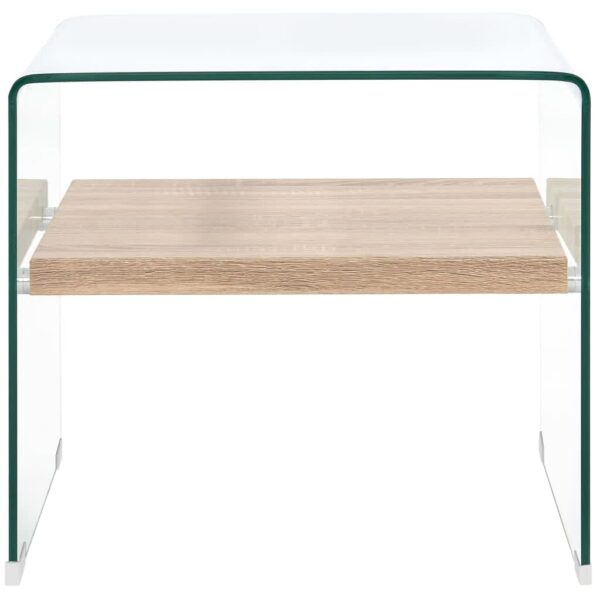 vidaXL Coffee Table Clear 50x50x45 cm Tempered Glass - Image 2