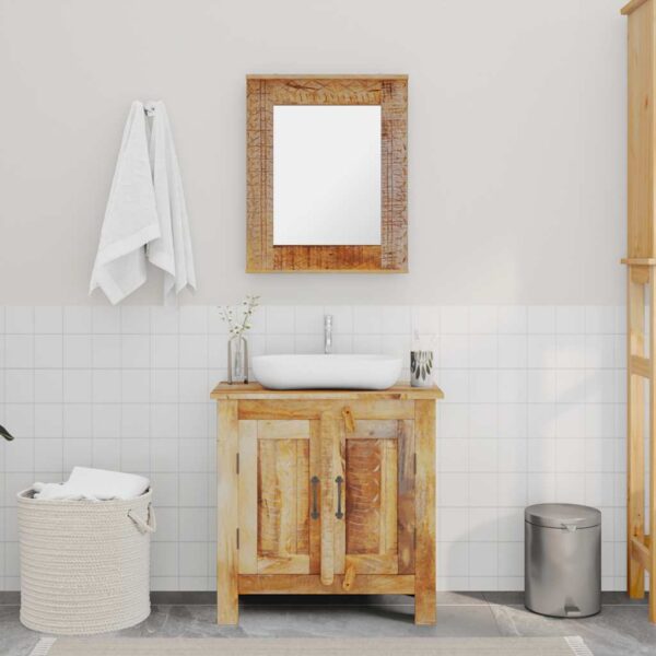 vidaXL Bathroom Vanity Cabinet with Mirror Solid Mango Wood - Image 3