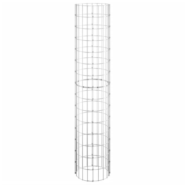 vidaXL Circular Gabion Pole Galvanised Steel Ø30x150 cm - Image 3