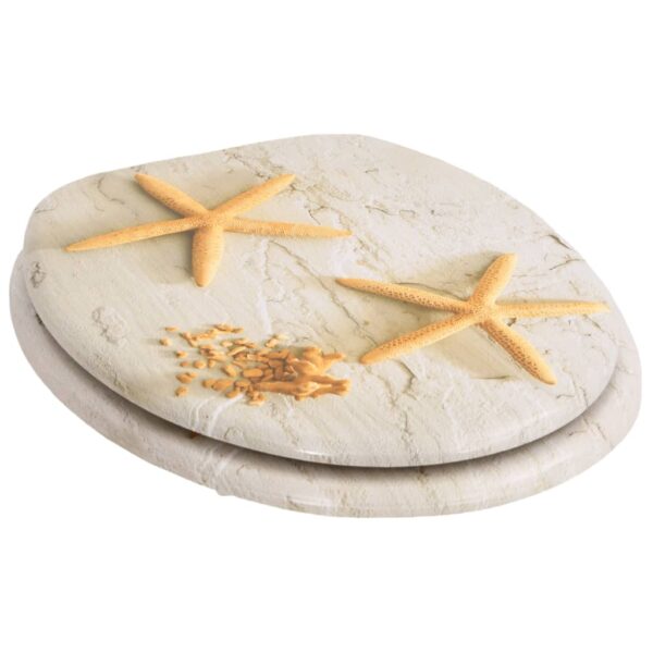 vidaXL Toilet Seats with Lids 2 pcs MDF Sea Star - Image 4