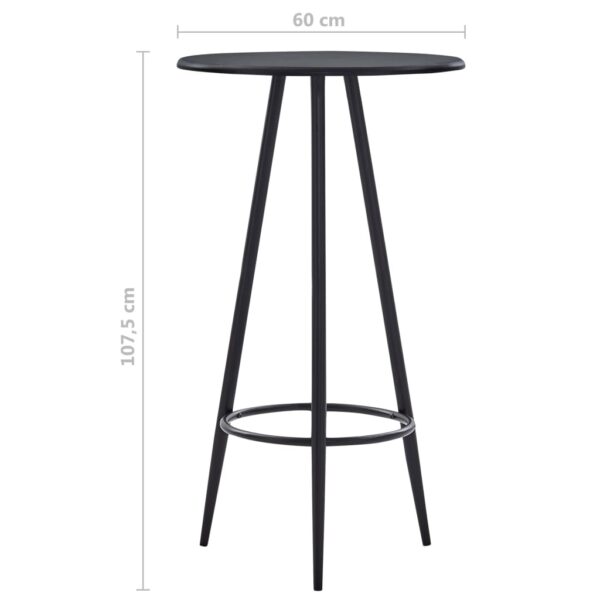 vidaXL Bar Table Black 60x107.5 cm MDF - Image 4