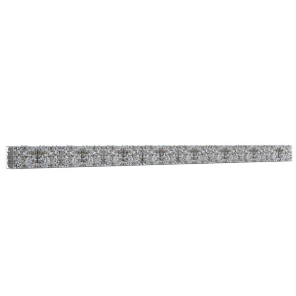 vidaXL Gabion Wall with Covers Galvanised Steel 900x50x50 cm - Image 2