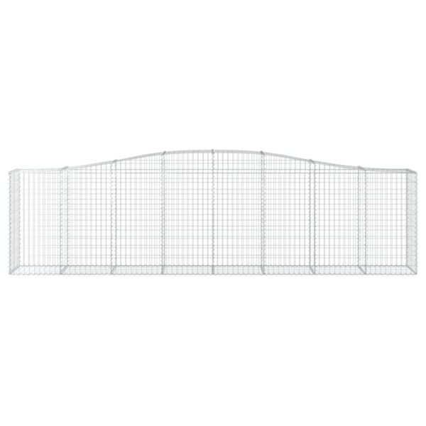 vidaXL Arched Gabion Basket 400x50x100/120 cm Galvanised Iron - Image 3