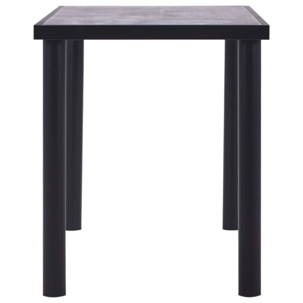 vidaXL Dining Table Black and Concrete Grey 120x60x75 cm MDF - Image 3
