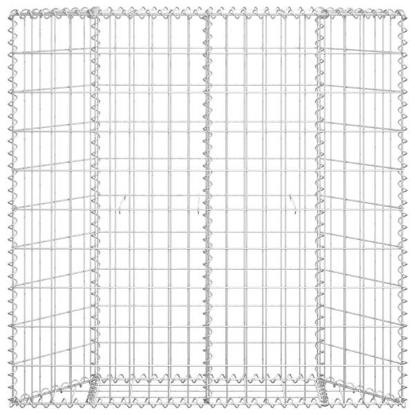 vidaXL Trapezium Gabion Raised Bed Galvanised Steel 100x20x100 cm - Image 3