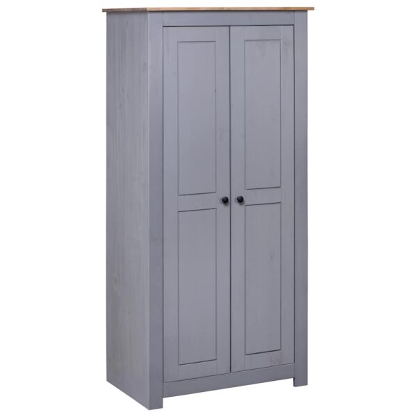 vidaXL Wardrobe Grey 80x50x171.5 cm Solid Pine Panama Range - Image 1