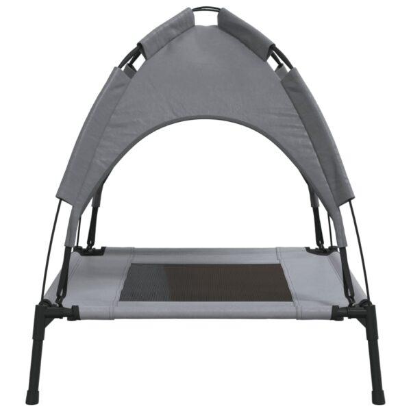 vidaXL Dog Bed with Canopy Anthracite Oxford Fabric and Steel - Image 5