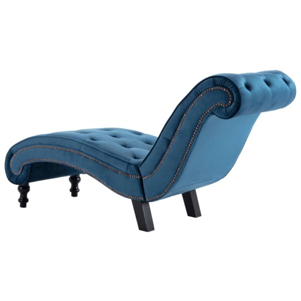 vidaXL Chaise Lounge Blue Velvet - Image 5