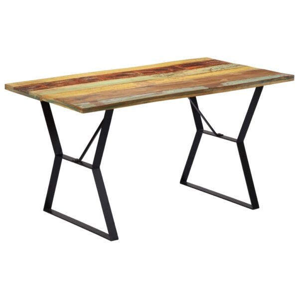 vidaXL Dining Table 140x80x76 cm Solid Reclaimed Wood - Image 10