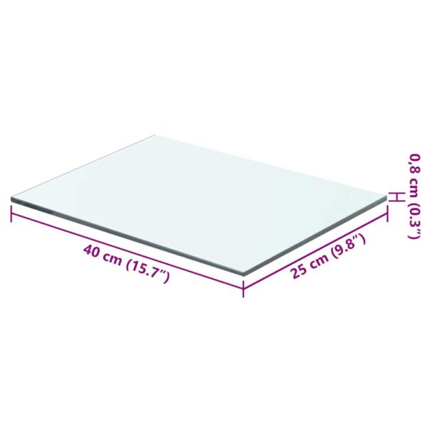 vidaXL Shelf Panel Glass Clear 40x25 cm - Image 3