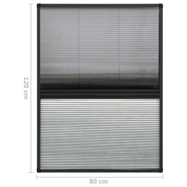 vidaXL Plisse Insect Screen for Windows Aluminium 80x120 cm with Shade - Image 7