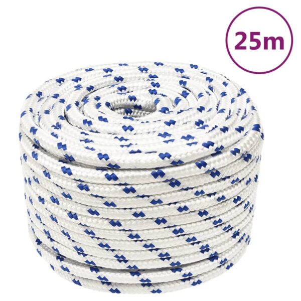 vidaXL Boat Rope White 12 mm 25 m Polypropylene - Image 1