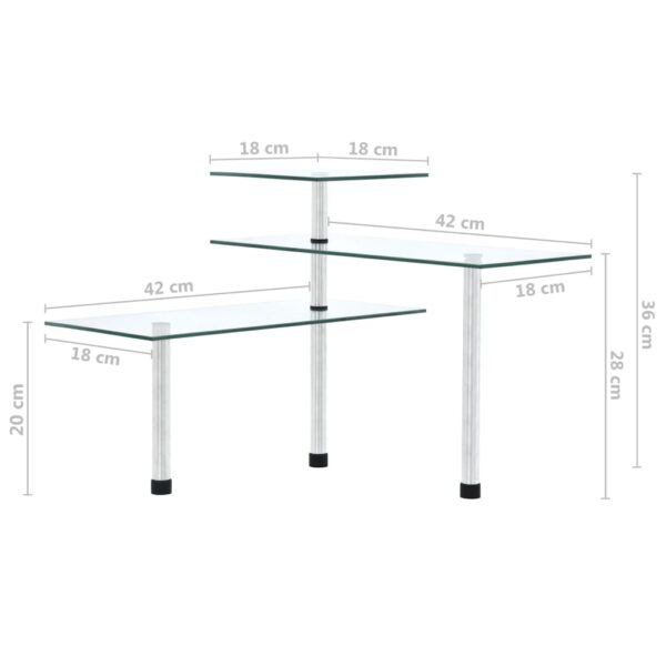 vidaXL 3-Tier Corner Kitchen Shelf Tempered Glass - Image 8