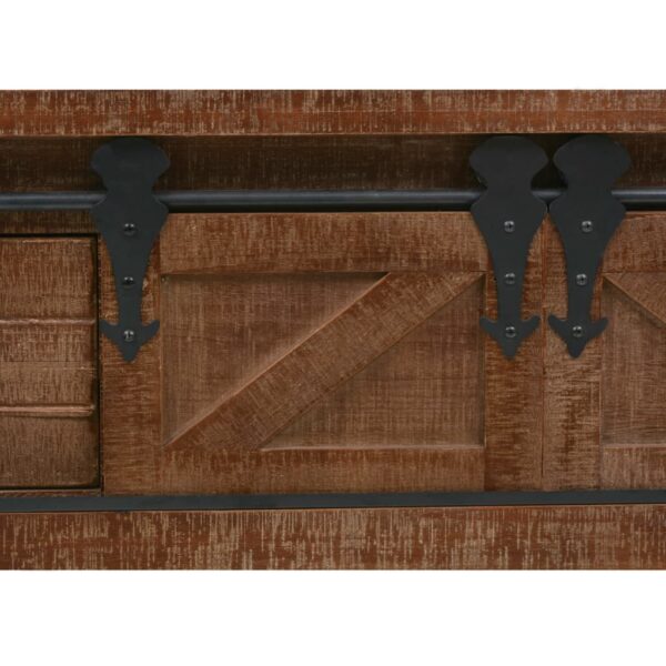 vidaXL Console Table Solid Fir Wood 131x35.5x75 cm Brown - Image 9