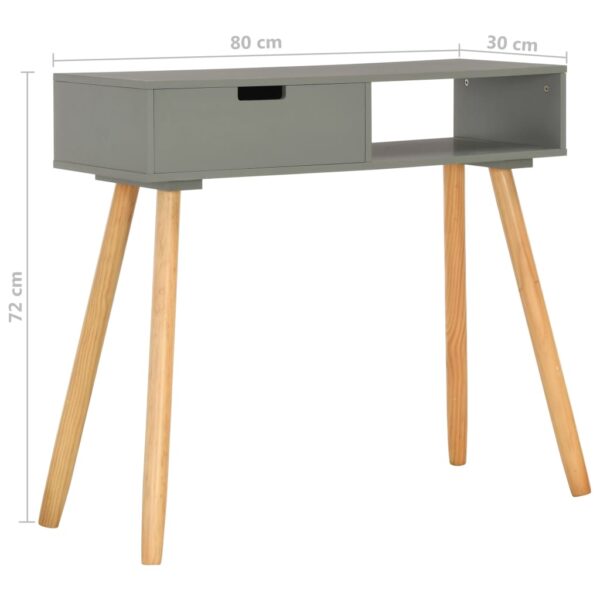 vidaXL Console Table Grey 80x30x72 cm Solid Pinewood - Image 9