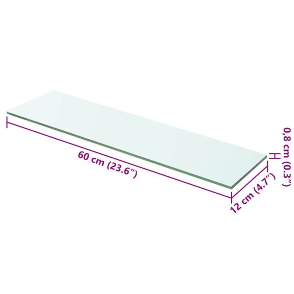vidaXL Shelf Panel Glass Clear 60x12 cm - Image 3