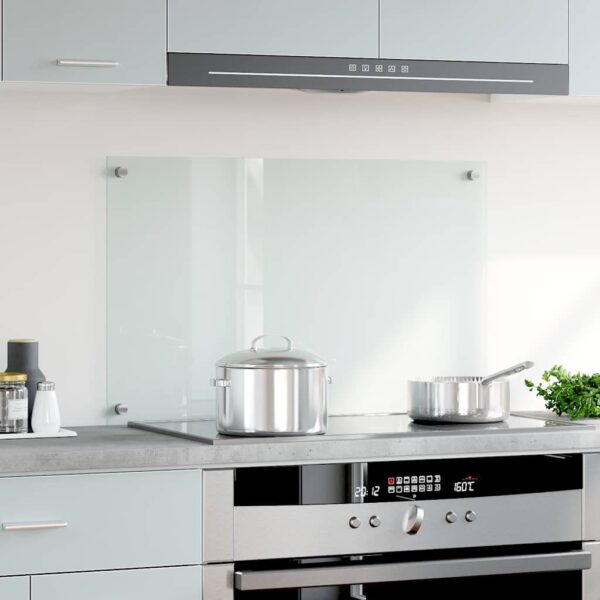 vidaXL Kitchen Backsplash Transparent 80x50 cm Tempered Glass - Image 3