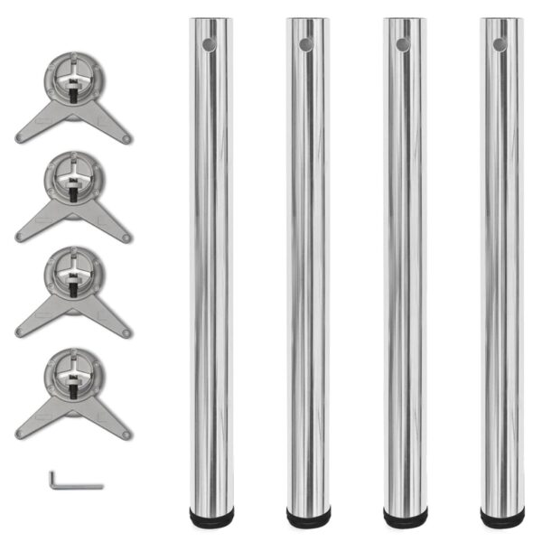 vidaXL Adjustable Table Legs 4 pcs Chrome 710 mm - Image 1