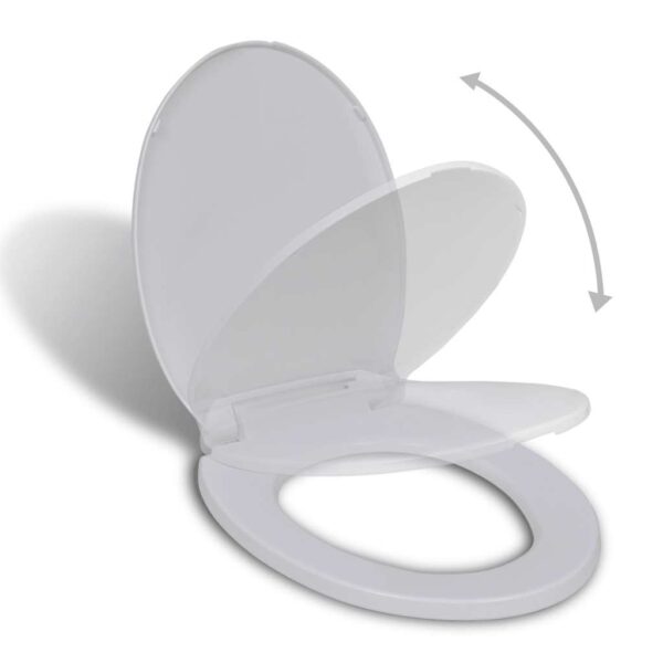 vidaXL Soft-close Toilet Seat White Oval - Image 1
